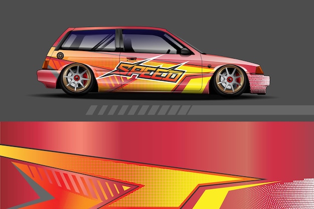 Car livery Graphic with abstract racing shape design