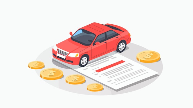 Vector car loan application car financing concept