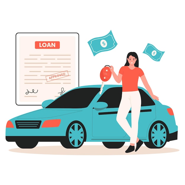 Car loan concept illustration