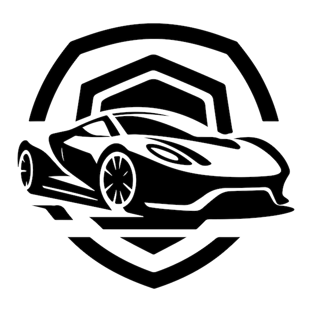 Vector car logo silhouette modern car silhouette vector illustration