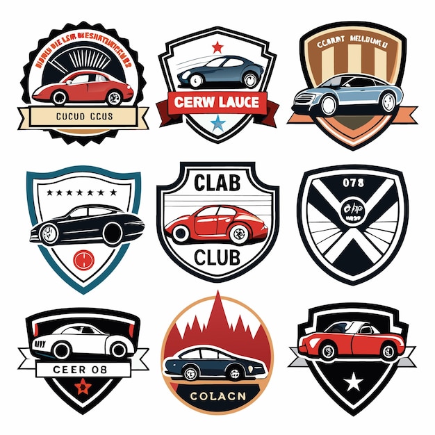 Vector car logos collection iconic automotive emblems for brands and clubs