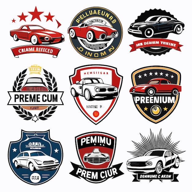 Vector car logos collection iconic automotive emblems for brands and clubs