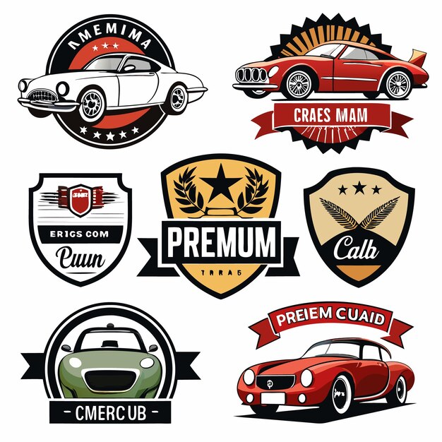 Vector car logos collection iconic automotive emblems for brands and clubs