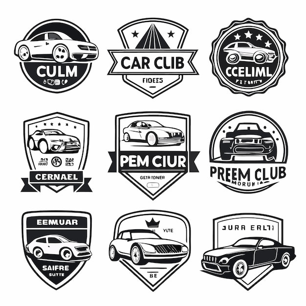 Vector car logos collection iconic automotive emblems for brands and clubs