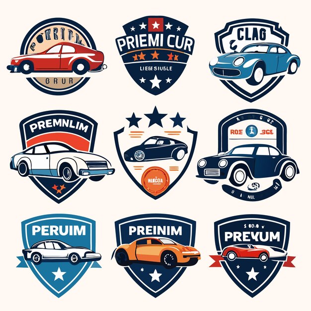 Vector car logos collection iconic automotive emblems for brands and clubs