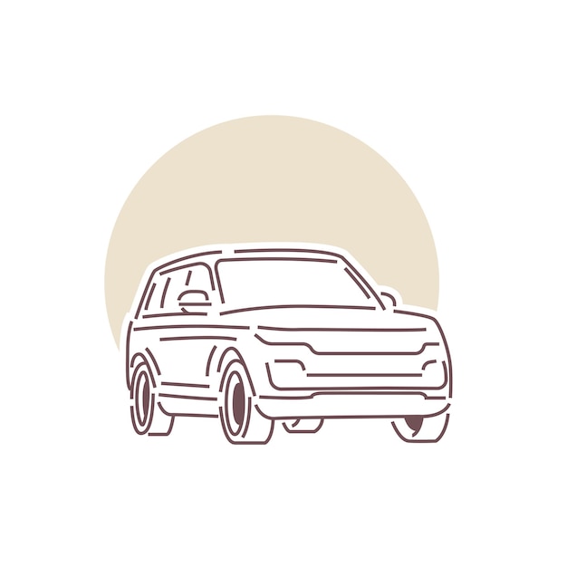 Car luxury line art Illustration perfect for logo, icon, print design