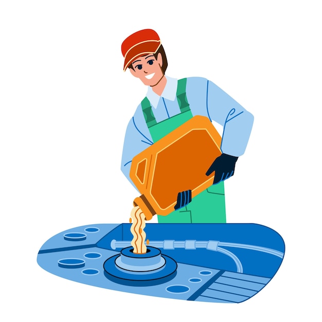 Car mechanic oil vector