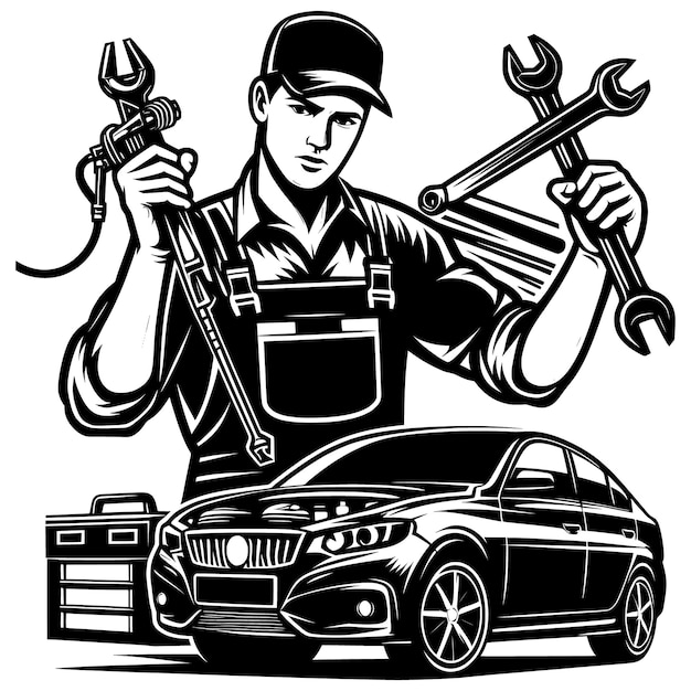 Car Mechanic tools Cut Files For Silhouette File Car Repair Cut Files Piston File Wrench Files