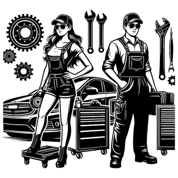 Car Mechanic tools Cut Files For Silhouette File Car Repair Cut FilesPiston File Wrench Files