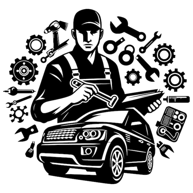 Car Mechanic tools Cut Files For Silhouette FileCar Repair Cut FilesPiston FileWrench FilesMecha