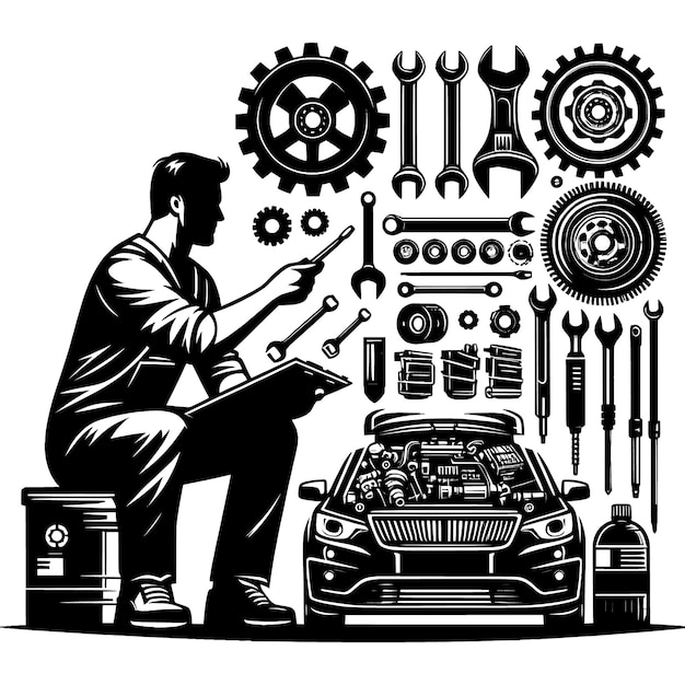 Car Mechanic tools Cut Files For Silhouette FileCar Repair Cut FilesPiston FileWrench FilesMecha