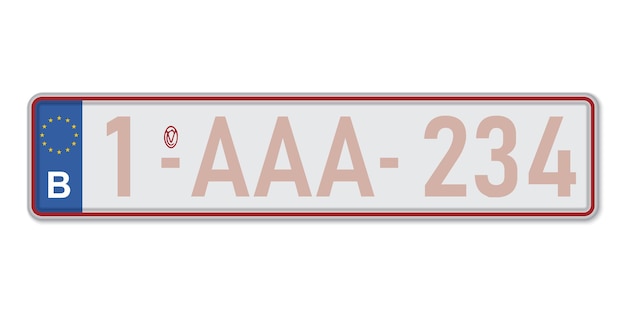 Car number plate Vehicle registration license of Belgium European Standard sizes