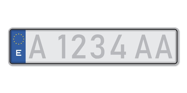 Car number plate Vehicle registration license of Spain European Standard sizes