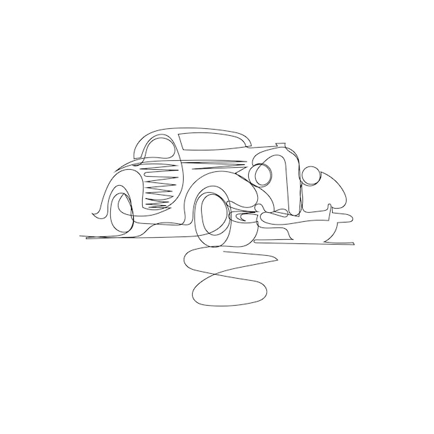 car one line art vector design