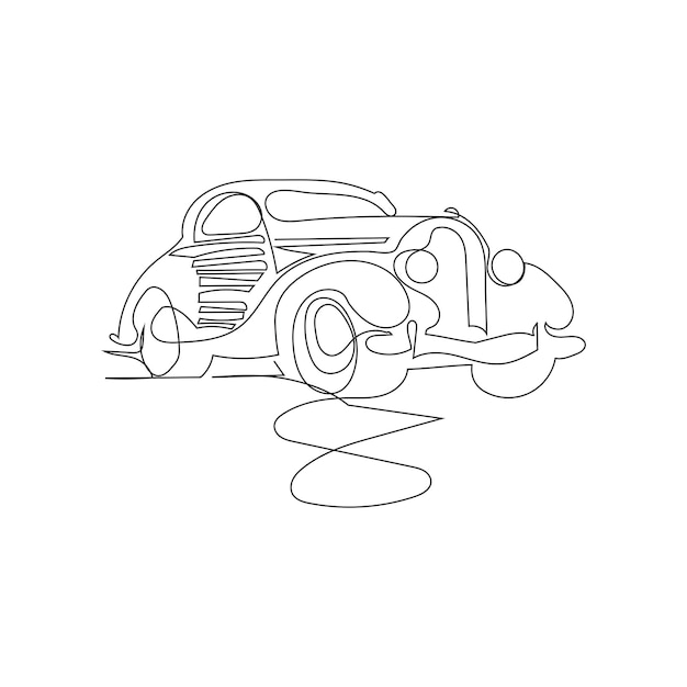 car one line art vector design