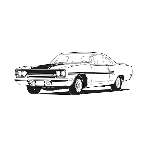 Car outline line art coloring page