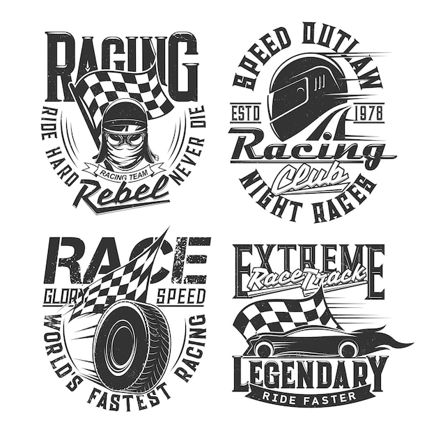 Vector car racing club motorsport team tshirt prints