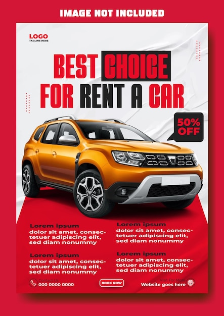 Car rent flyer template design