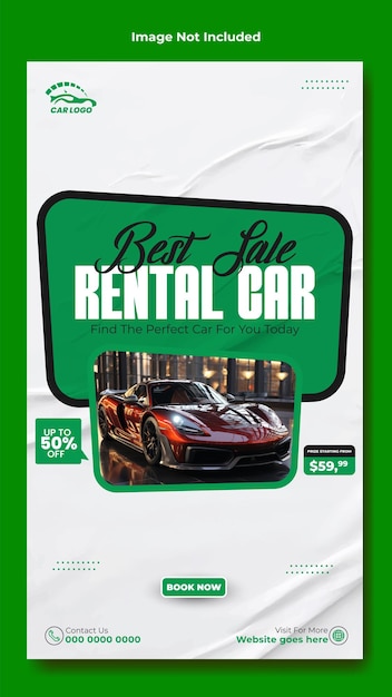 Car rent service story template design