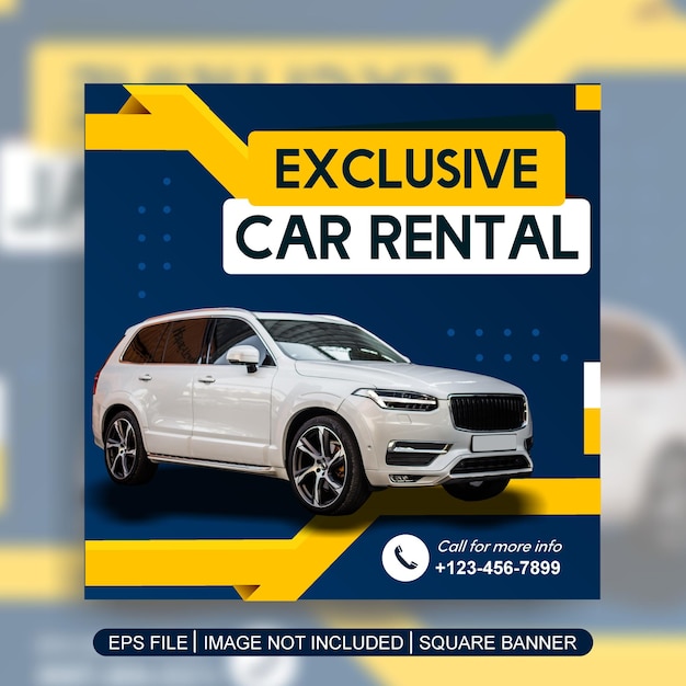 car rent social media post template banner