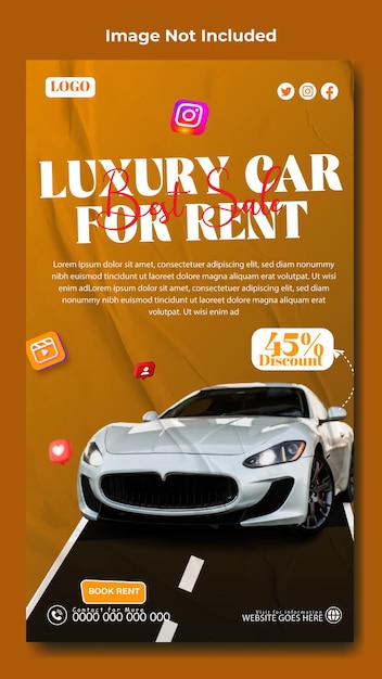 Car rent story template design