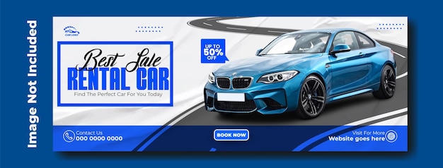 Car rental ad cover template design