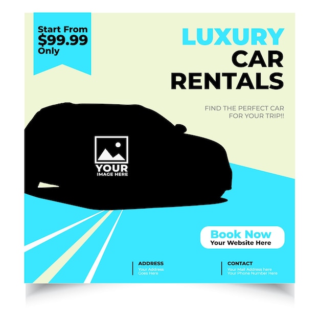 a car rental car advertisement for luxury rentals Car rent Brochure Flyer design Layout template