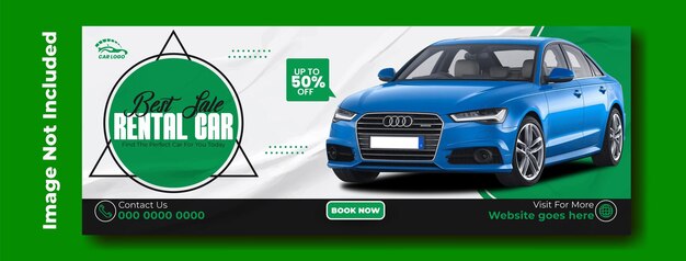 Vector car rental cover ad design