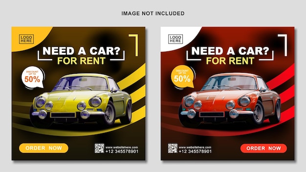 Car Rental Instagram Post Banner Template