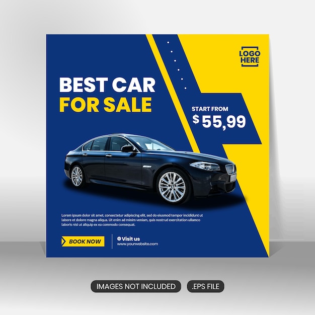 Car rental instagram promotion social media post banner template