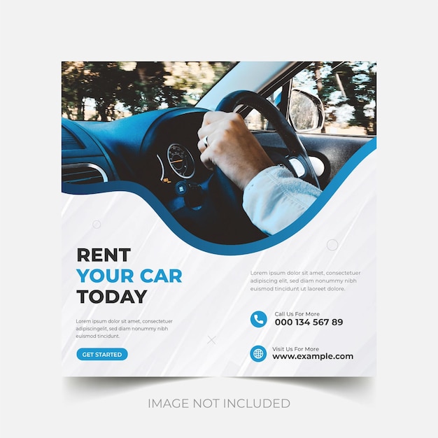 Car rental instagram social media post banner template