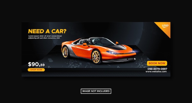 Car rental promotion social media facebook cover banner template