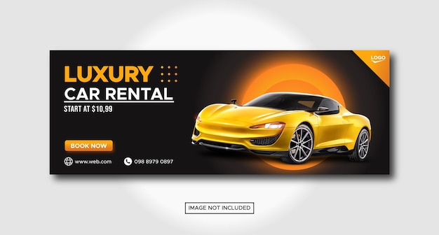 Car rental promotion social media facebook cover banner template