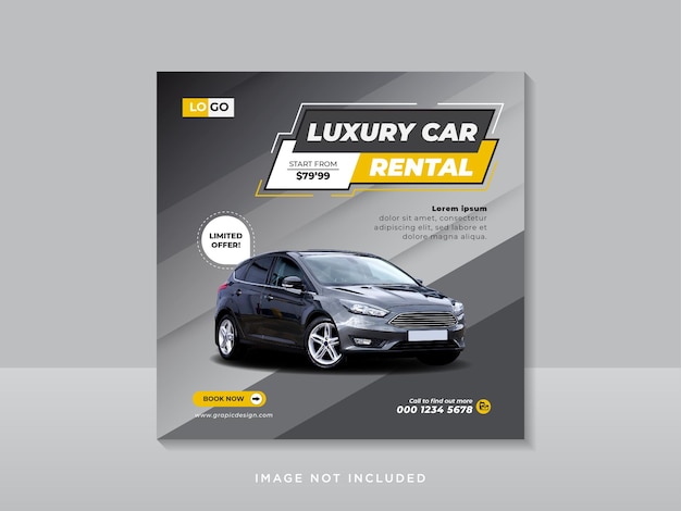 Car rental promotion social media instagram post banner templat