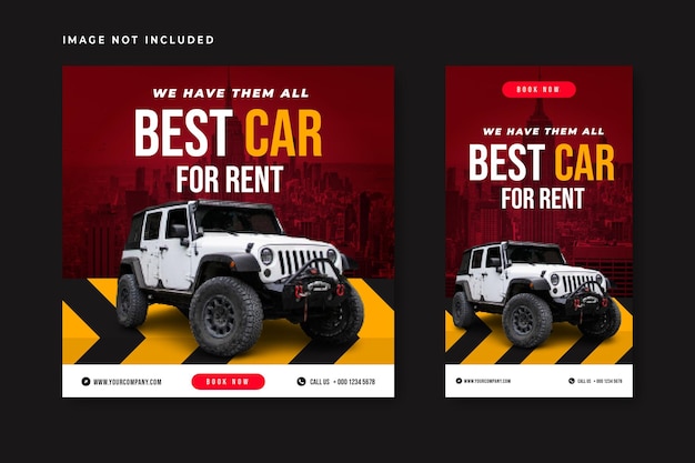 Car rental promotion social media instagram post banner template