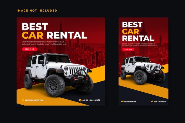 Car rental promotion social media instagram post banner template