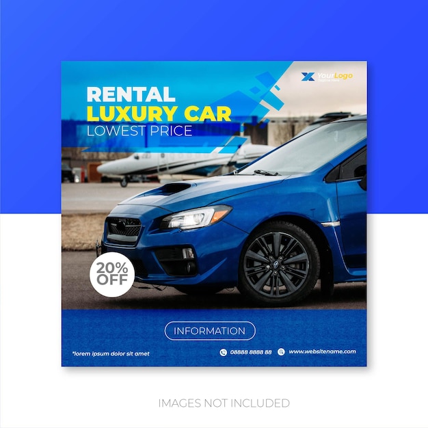 Car rental promotion social media instagram post banner template