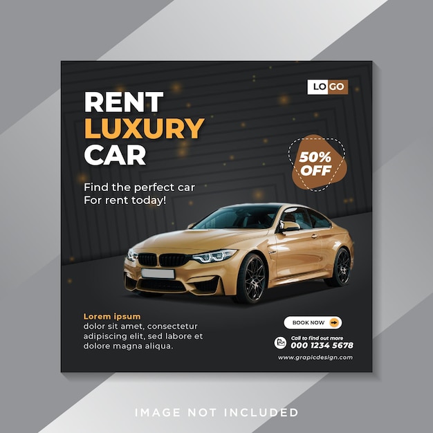 Car rental promotion social media instagram post template