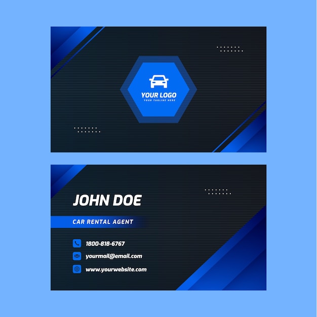 Car rental service horizontal business card