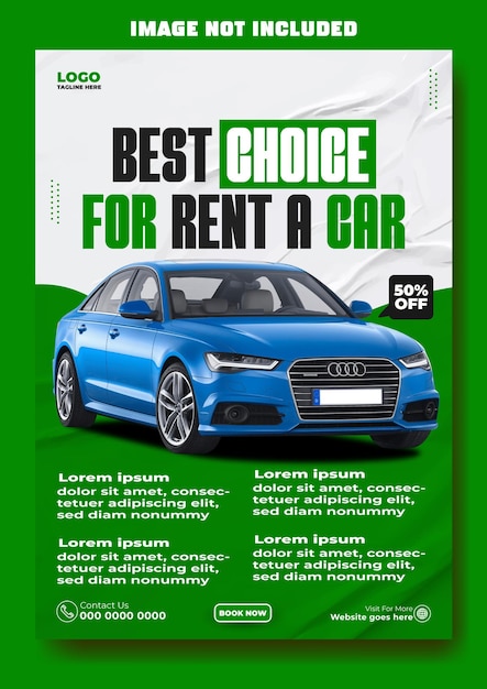 Car rental service promotional flyer design