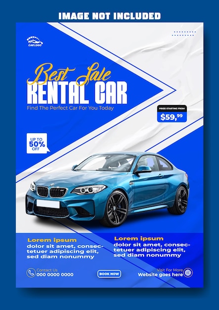 Car rental service promotional flyer design