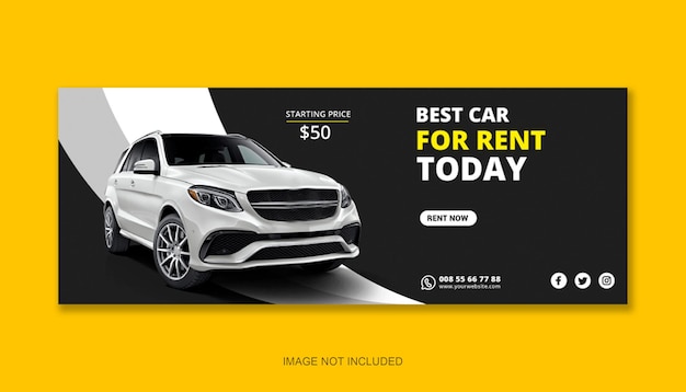 Vector car rental social media banner and cover design