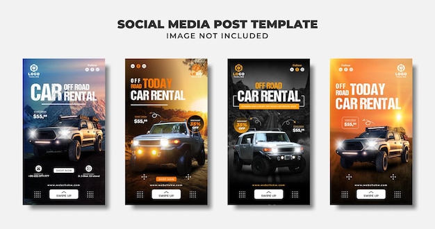 Car Rental Social Media Instagram Story Banner And Flyer Template