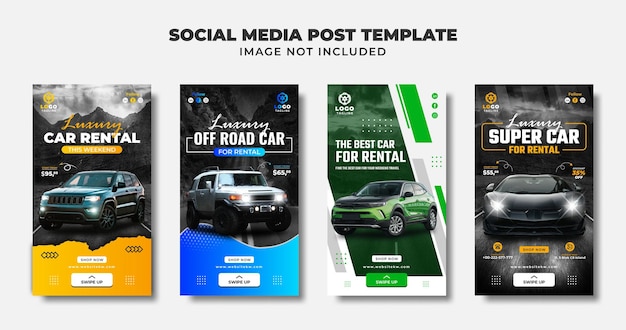 Car Rental Social Media Instagram Story Banner And Flyer Template