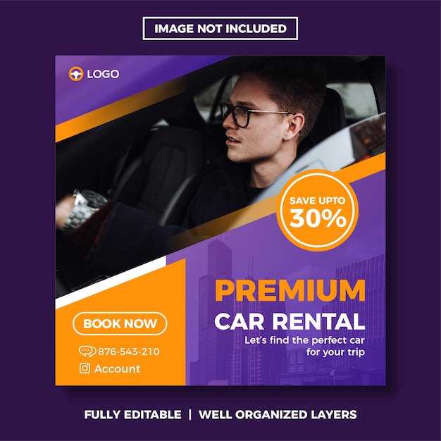 Car Rental Social Media Post Template.