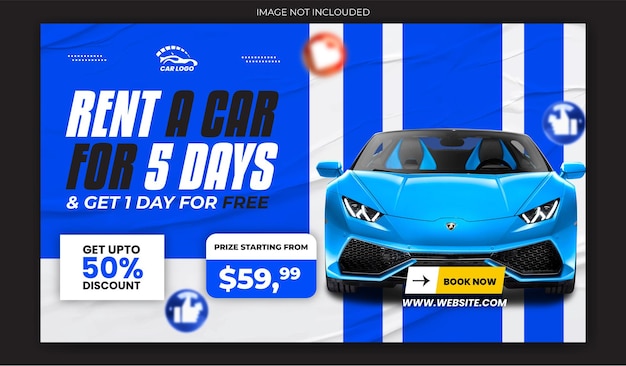 Car rental web banner template design