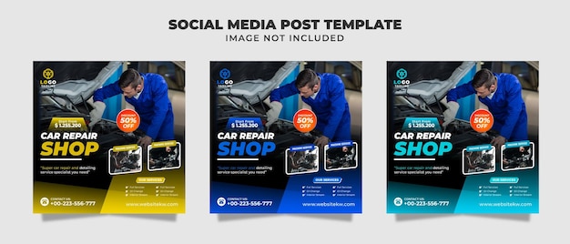 Car Repair And Service Shop Social Media Instagram Post Template For Promotion