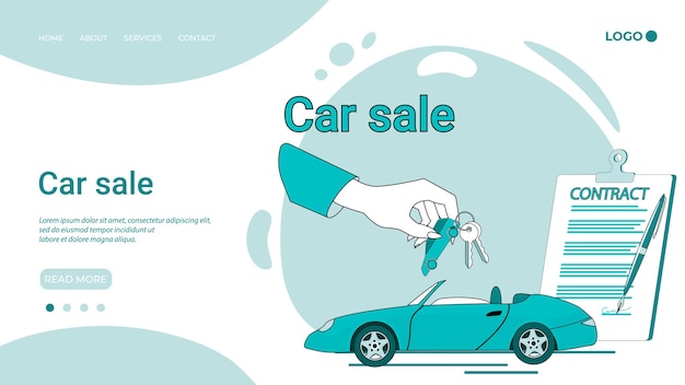 Car sale Buying selling renting carsThe concept of safe and fast purchase and execution