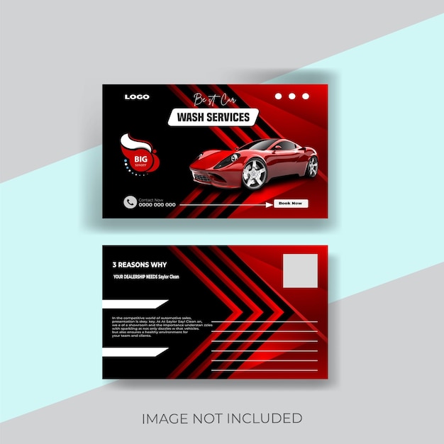 car sale promotion for postcard template design