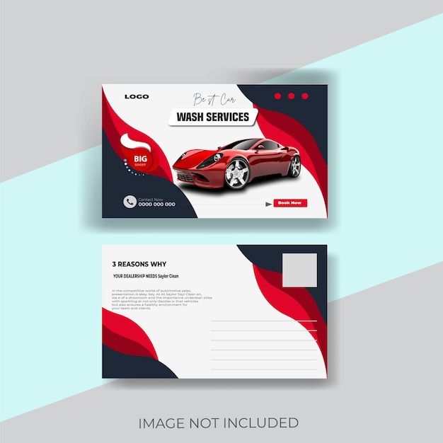 car sale promotion for postcard template design